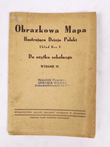 Obrazkowa mapa ilustrująca dzieje Polski, ok. 1930 r.