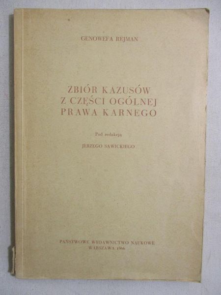 Zbiór kazusów z części ogólej prawa karnego