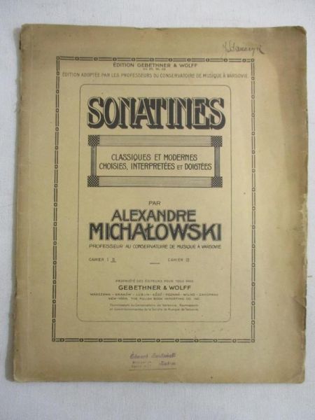 Michałkowski Alexandre (opr.) - Sonatines, 1947 r.