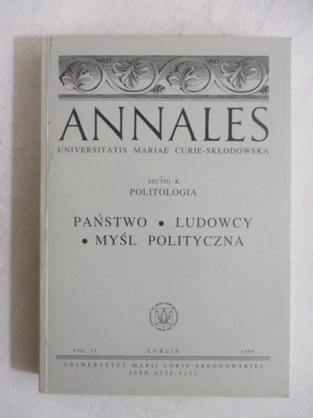 Seidler Grzegorz Leopold (red.) - Annlaes. Sectio K: Politologia