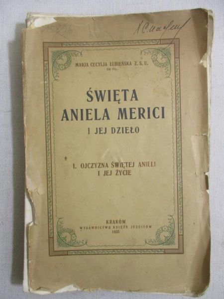 Święta Aniela Merici i jej dzieło, 1935 r.