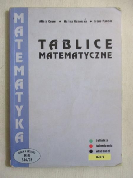 Tablice matematyczne. Matematyka