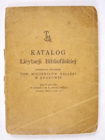 Katalog Licytacji Bibliofilskiej, 1948 r.
