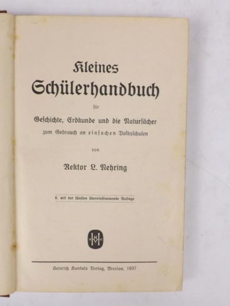 Kleines Schülerhandbuch, 1937 r.