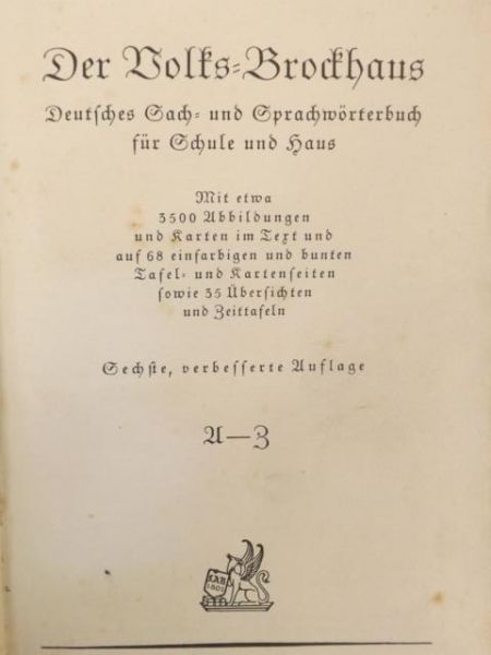 Der Volks  Brockhaus A  Z, 1938 r.