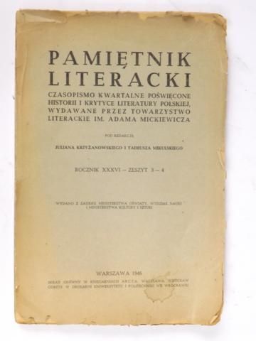 Krzyżanowski,  - Pamiętnik literacki, rocznik XXXVI, 1946 r.