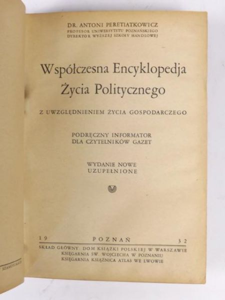 Współczesna Encyklopedja Życia Poiltycznego, 1932 r.