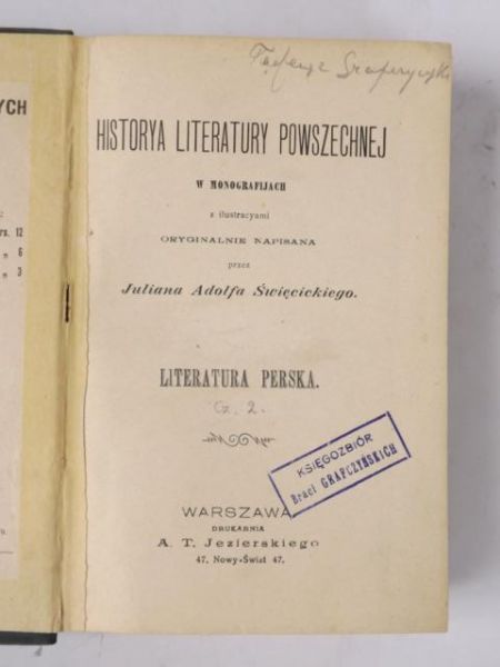 Historya literatury powszechnej, t. II, 1902 r.