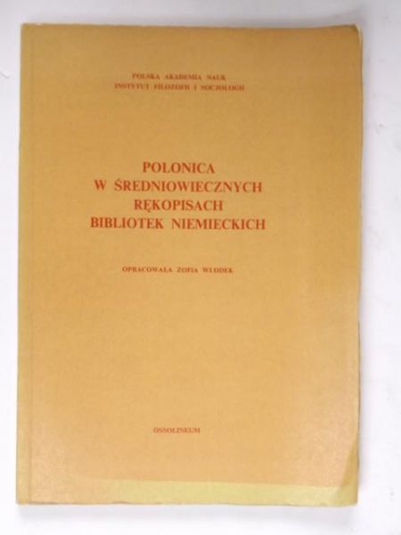 Polonica w średniowiecznych rękopisach bibliotek niemieckich