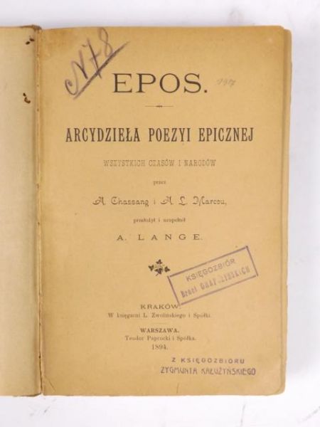 Chassang,  - Epos, 1894 r.
