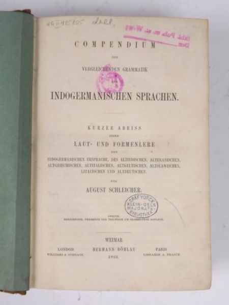 Indogermanischen sprachen, 1866 r.