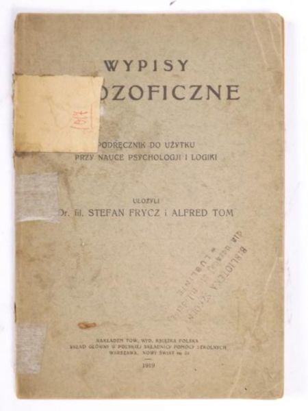 Frycz Stefan - Wypisy filozoficzne, 1919 r.