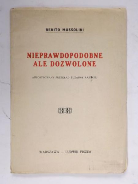 Nieprawdopodobne ale dozwolone, 1923 r.