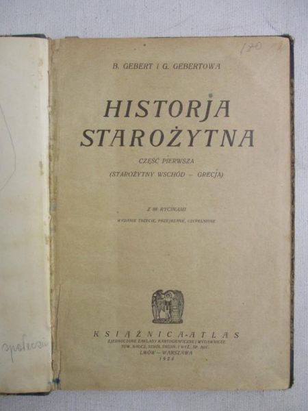 Historja starożytna, cz. 1, 1924 r.