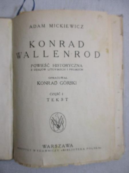 Mickiewicz Adam - Konrad Wallenrod, 1930 r.
