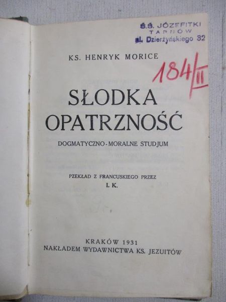 Słodka opatrzność, 1931 r.