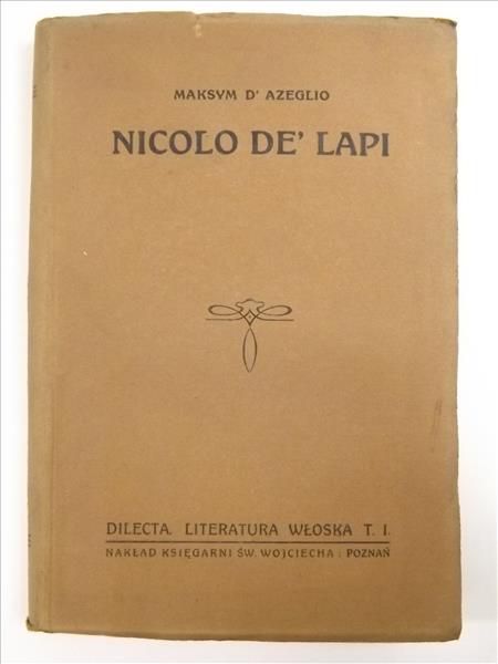Nicolo de'Lapi, Tom I, 1921 r.