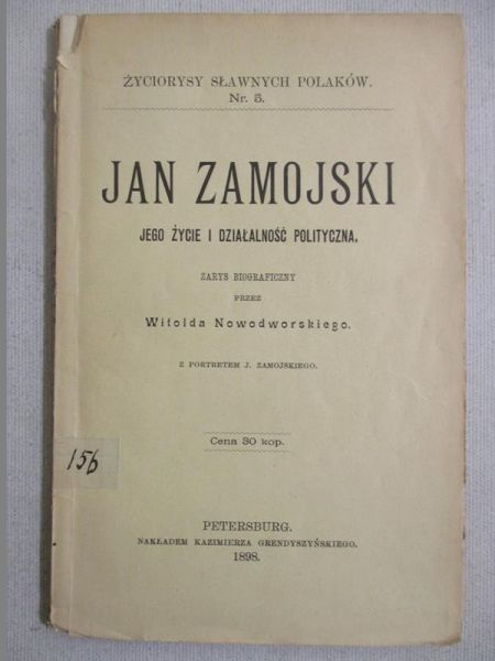 Jan Zamojski, 1898 r.