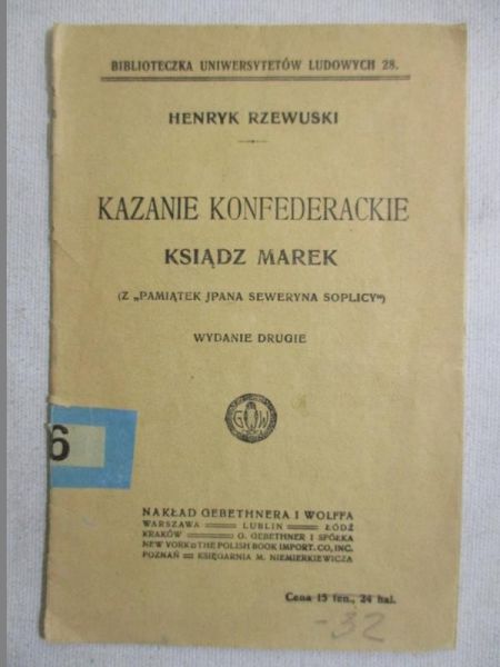 Kazanie konfederackie, 1918 r.