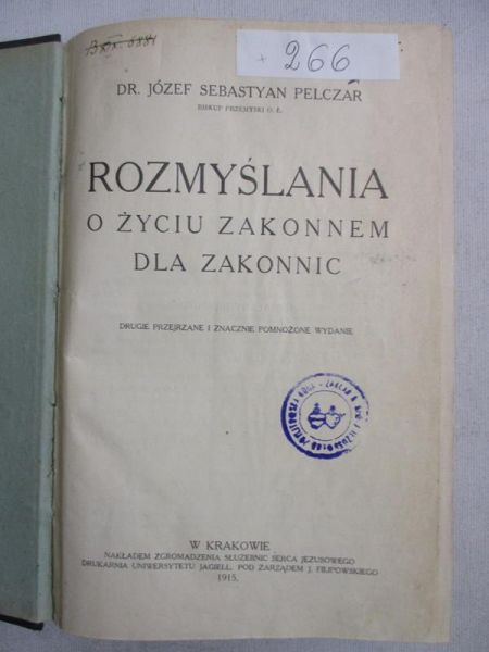 Rozmyślania o życiu zakonnem dla zakonnic, 1915r.
