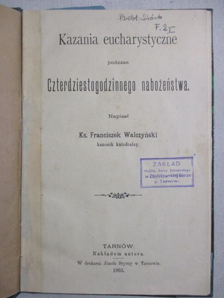 Kazania eucharystyczne, 1903r.