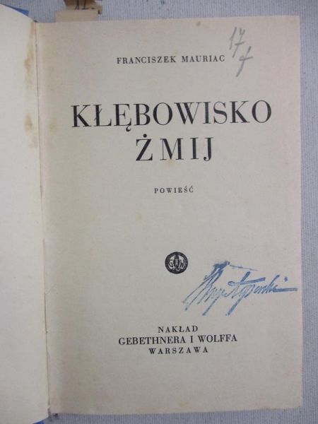Mauriac Franciszek - Kłębowisko żmij, 1932 r.