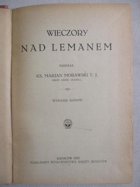 Wieczory nad Lemanem, 1923 r.