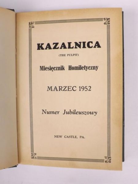 Kazalnica. The Pulpit. Miesięcznik Homiletyczny, Rocznik 1952