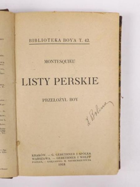 Listy perskie, 1918 r.