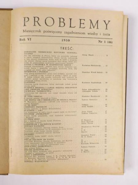 Problemy. Miesięcznik poświęcony zagadnieniom wiedzy i życia, Półrocznik 1950
