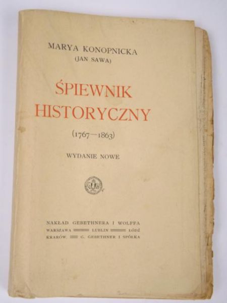 (Jan Sawa) - Śpiewnik historyczny, ok. 1905 r.