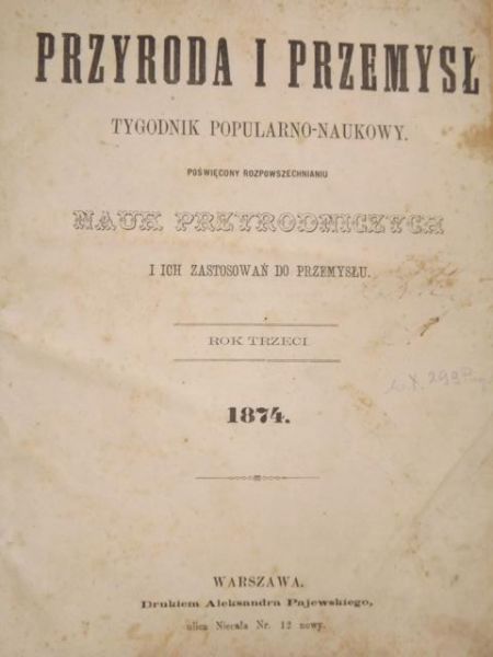 Przyroda i przemysł, Rocznik 1874