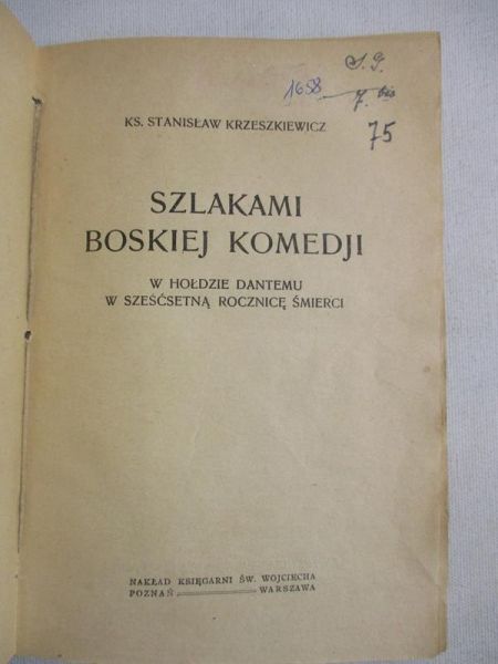 Szlakami Boskiej Komedji, 1921r.