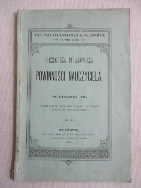 Powinności nauczyciela, 1894r.