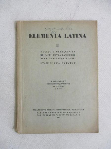 Elementa Latina III, 1945 r.