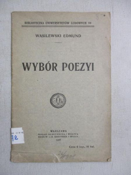 Wybór poezyi, 1908 r.