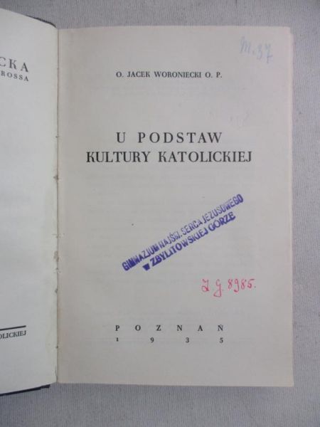 U podstaw kultury katolickiej, 1935 r.
