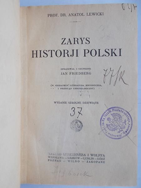 Lewicki Anatol   - Zarys historji Polski