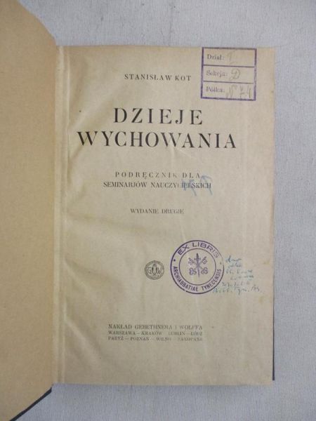 Dzieje wychowania, 1928 r.