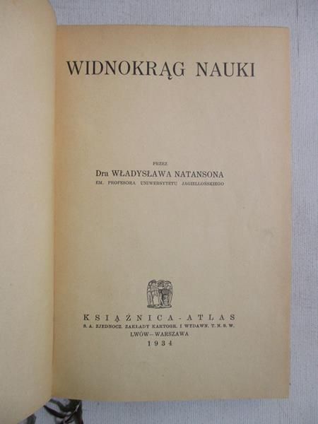 Widnokrąg nauki, 1934 r.