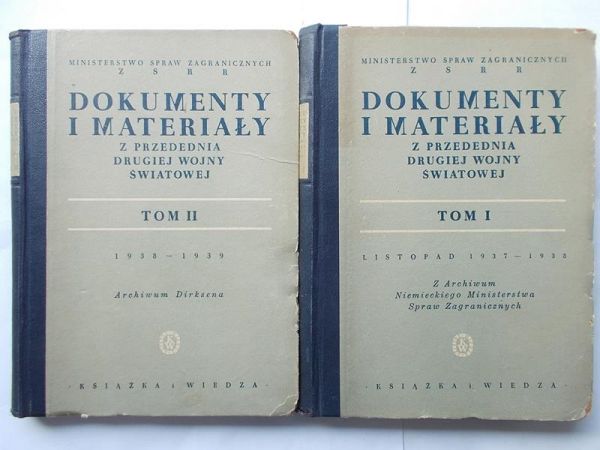 Dokumenty i materiały z przedednia drugiej wojny światowej, Tom I i II, 1949 r.