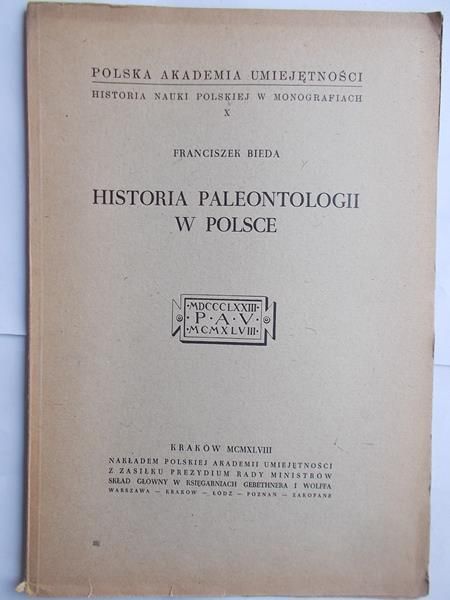 Bieda Franciszek - Historia Paleontologi w Polsce, 1948 r.