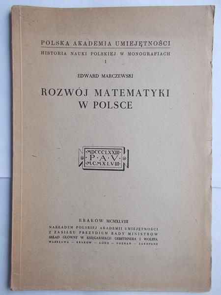 Marczewski Edward - Rozwój Matematyki w Polsce, 1948 r.