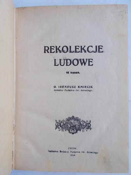 Rekolekcje ludowe 15 kazań, 1924 r.