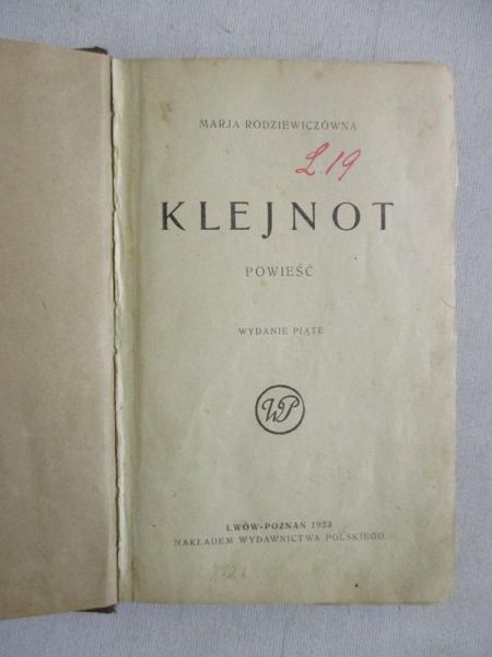 Klejnot, 1923r.
