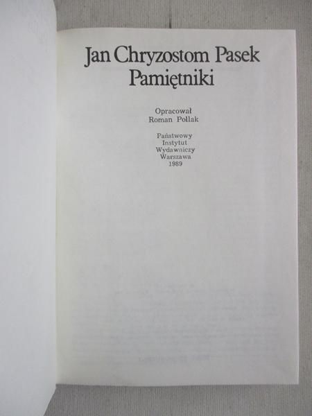 Pasek Jan Chryzostom - Pamiętniki