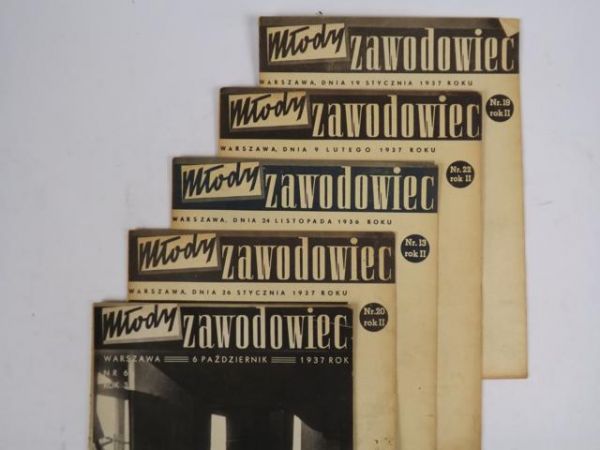 Młody zawodowiec, 5 numerów 1936, 1937 r.