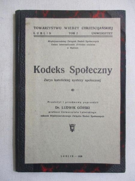 Kodeks społeczny, 1928 r.