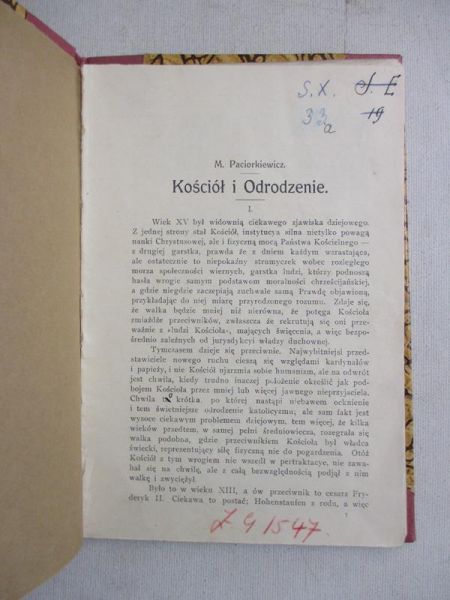Paciorkiewicz M. - Kościół i Odrodzenie, ok.. 1920 r.
