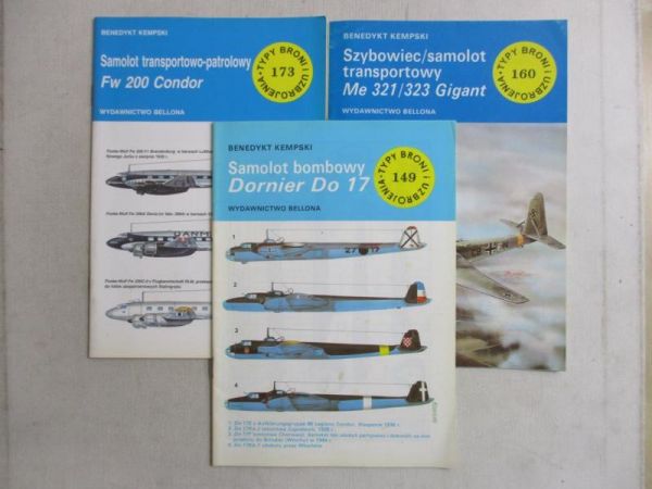 Samolot bombowy Dornier Do 17 + Samolot transportowo-patrolowy Fw 200 Condor + Szybowiec / samolot transportowy Me 321/323 Gigant